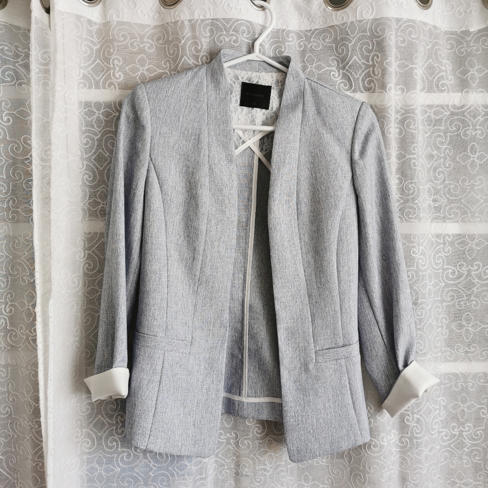 Light Blue Salt & Pepper Blazer